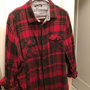 Mossimo supply co red buffalo plaid flannel shirt